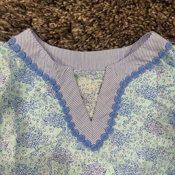 Vineyard Vines Girls Beachy Coastal Blue Sea Turtles Tunic, Size M - Picture 6 of 6